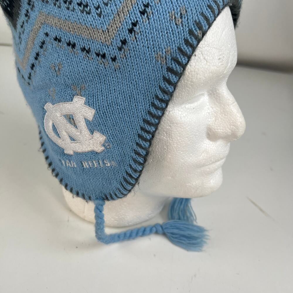 UNC North‎ Carolina Tarheels Winter Aviator Style Hat Cap Blue  Pom OS - Picture 2 of 16